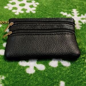 Elegant Black Leather Coin Purse